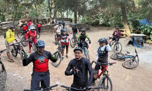 colazo principiantes ciclistas del sur en la cerra san miguelpetapa
